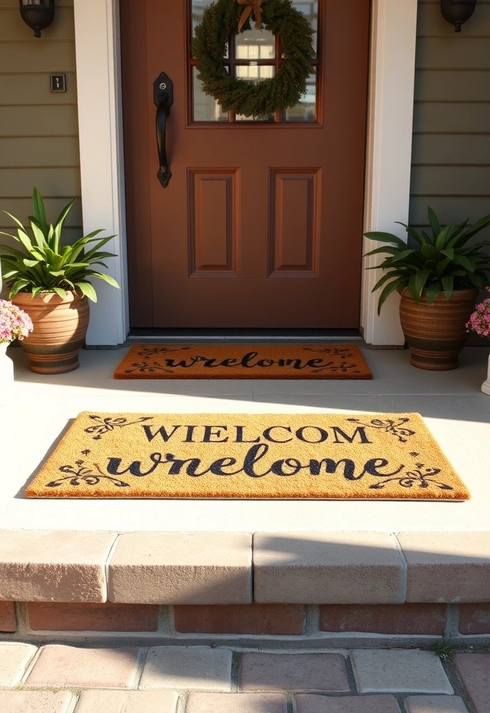 25 Ridiculously Easy DIY Home Decor Projects (Even Your Cat Could Do #9!) - 12. Customized Door Mat