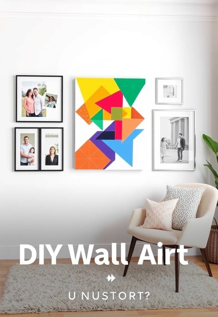 25 Ridiculously Easy DIY Home Decor Projects (Even Your Cat Could Do #9!) - 3. DIY Wall Art with Canvas and Stencils