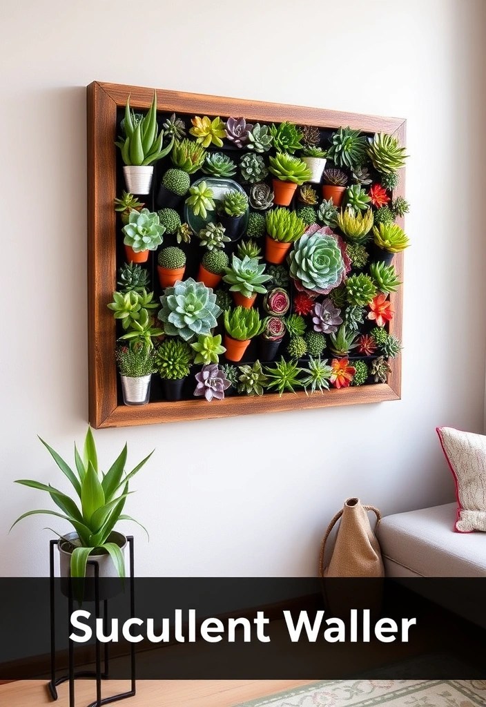 25 Ridiculously Easy DIY Home Decor Projects (Even Your Cat Could Do #9!) - 7. Succulent Wall Planter