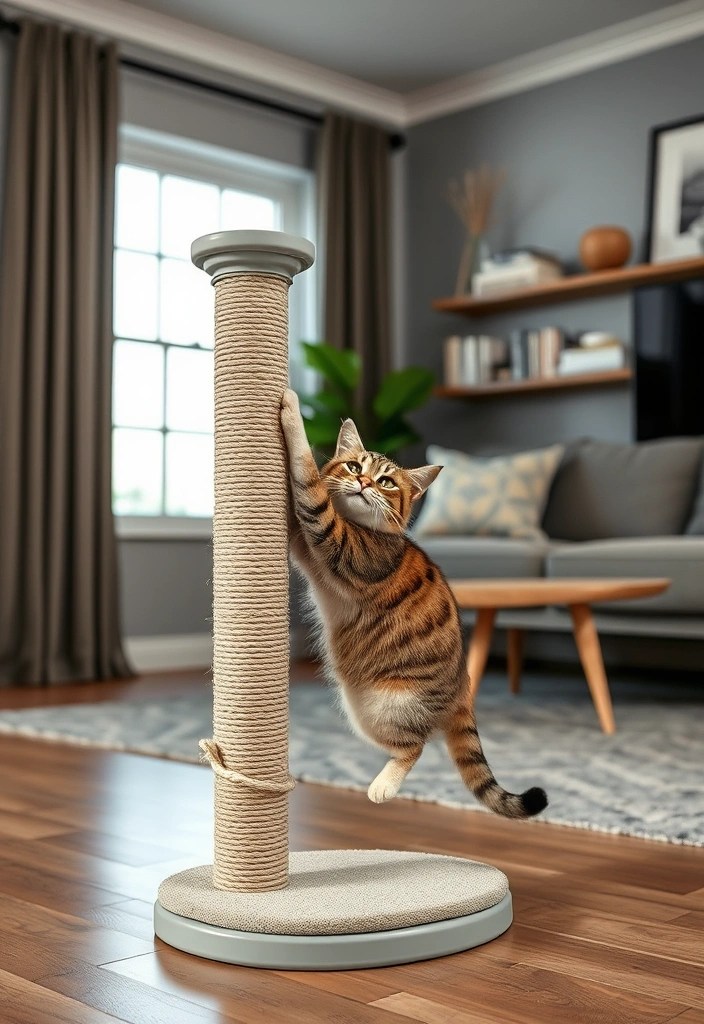 25 Ridiculously Easy DIY Home Decor Projects (Even Your Cat Could Do #9!) - 9. Cat Scratching Post Decor